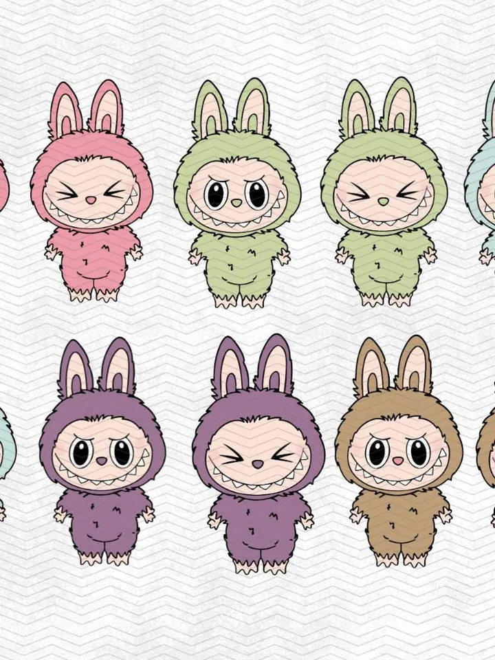 60 Labubu Designs PNG, SVG, EPS Mega Bundle, Vector Digital File for Cricut, Laser Cut La bubu, Instant Download Labubu Character Bundle