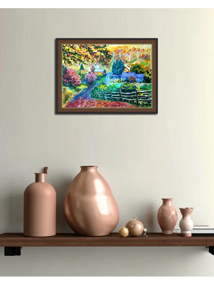 Vermont Painting Watercolor Original Art Landscape Artwork New England Painting 8 by 11 Above Bed Art by TatianaArtShop