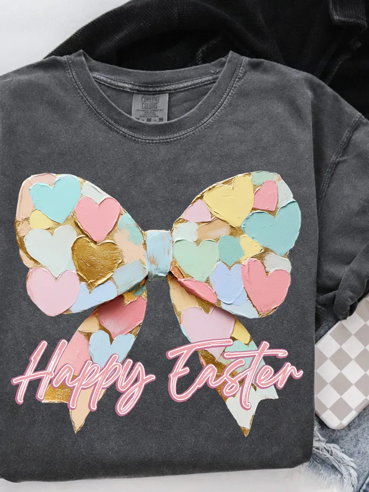 Easter Day Heart Bow png,Easter png, Happy Easter Png, coquette easter png, bow png designs, Coquette Bunny Png Trendy Easter