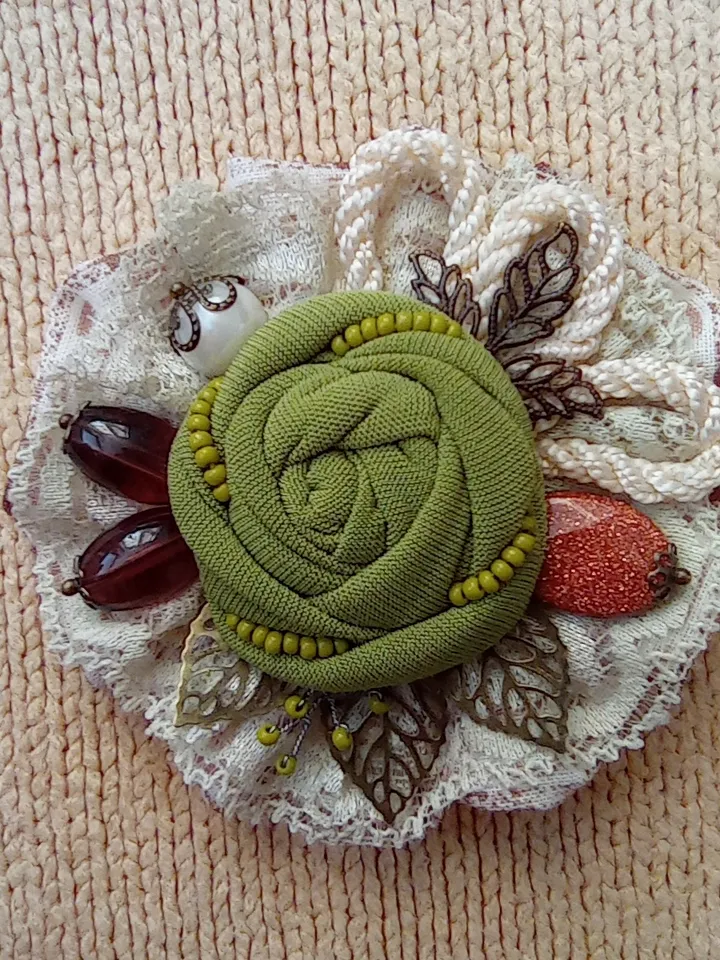 Handmade Textile brooch