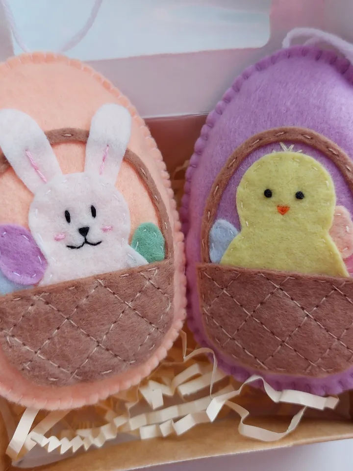 Easter eggs, felt Easter ornaments, easter gift, Easter decor