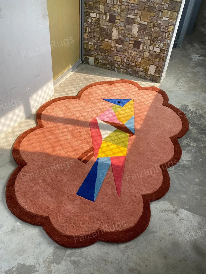 8x10 Bird Rugs | Kids Rugs | Hand Tufted Multi Color Ultra Soft Rug 100% Wool For Living Room, Bed Room, Available In Any Size 10x14,10x12,9x12