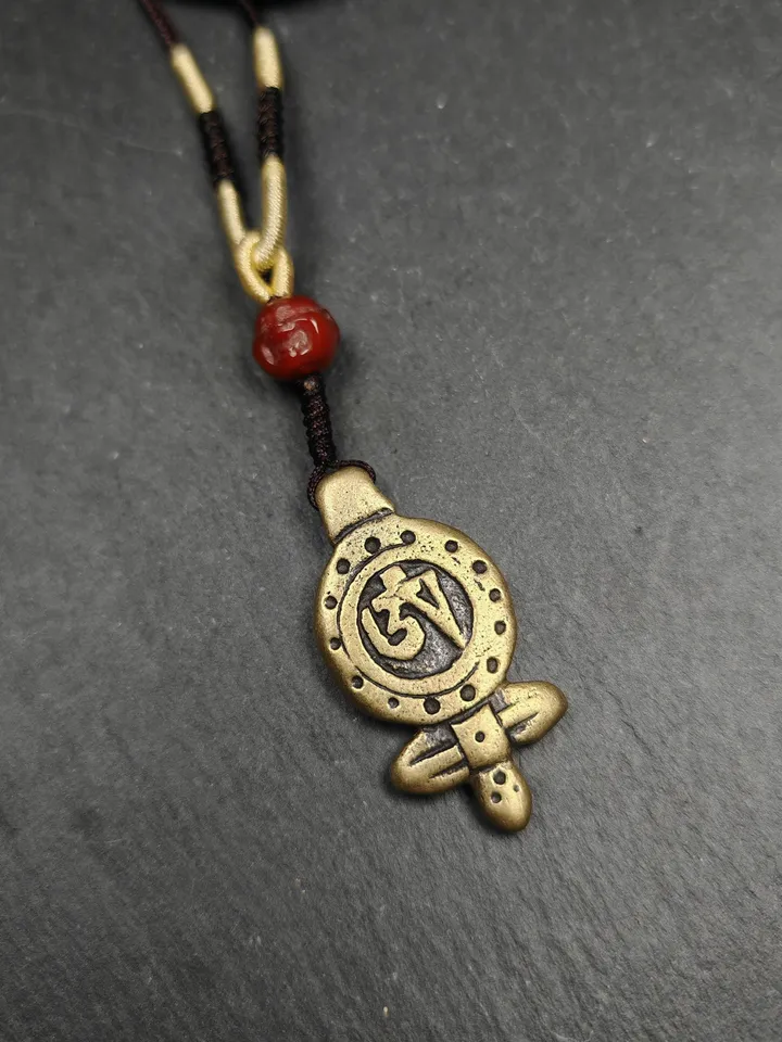 Gandhanra Handmade Tibetan Buddhism Amulet - Vajra Pendant with OM Symbol - Spiritual Gift
