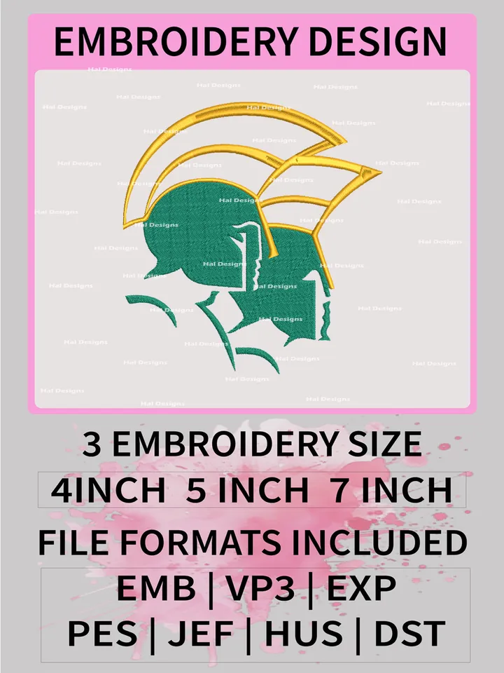NCAA Norfolk State Spartans Embroidery File, 3 Sizes, 6 Formats, NCAA Machine Embroidery Design, NCAA Logo, NCAA Teams