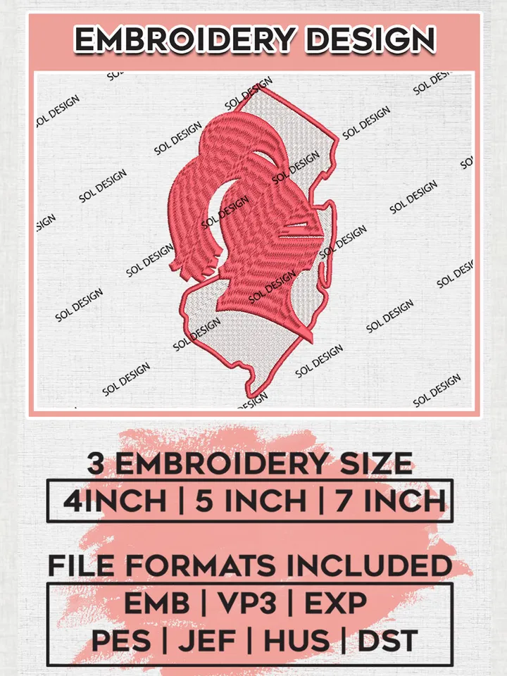 NCAA Rutgers Scarlet Knights College Football Team Logo Embroidery Design Files, NCAA Rutgers Scarlet Knights Machine Embroidery, NCAA Teams, 3 sizes, NCAA Machine embroidery designs, Digital Download