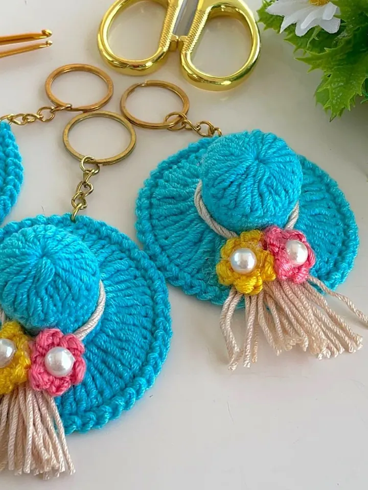Crochet Mini Hat Pattern - Miniature Vacation Straw Hat - Tiny Crochet Ornaments