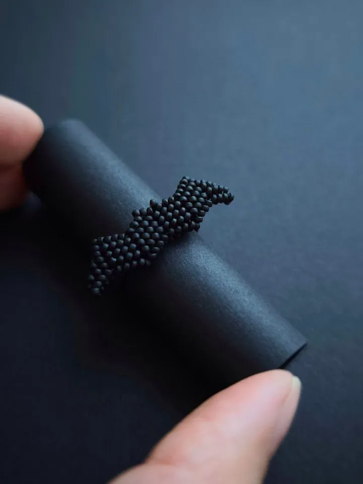 PDF tutorial - Beaded Bat ring