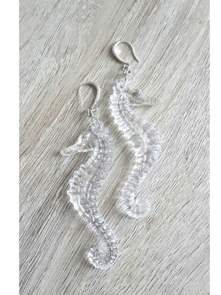 Seahorse earrings, Seahorse long earrings, Seahorse gift for girls