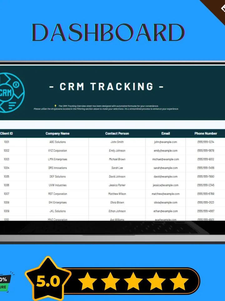CRM Tracking Template, Editable Google Sheets, Customer Relationship Management Spreadsheet for Business