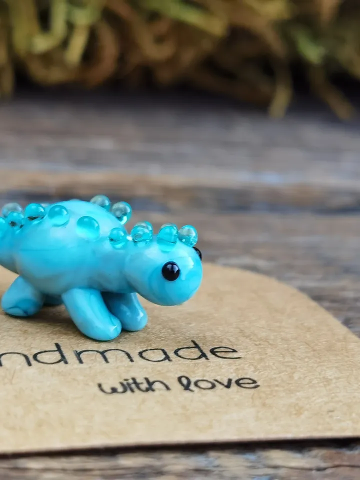 DINOSAUR ORNAMENTS Dinosaur figurine Glass dinosaur decor Miniature Dinosaur gift Dino figurine Glass figurines Tiny glass animals Terrarium