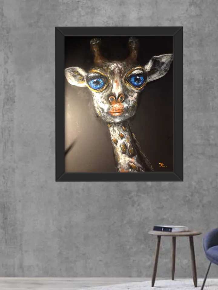 Fantasy giraffe painting,original giraffe painting,acrylic,stretched canvas.