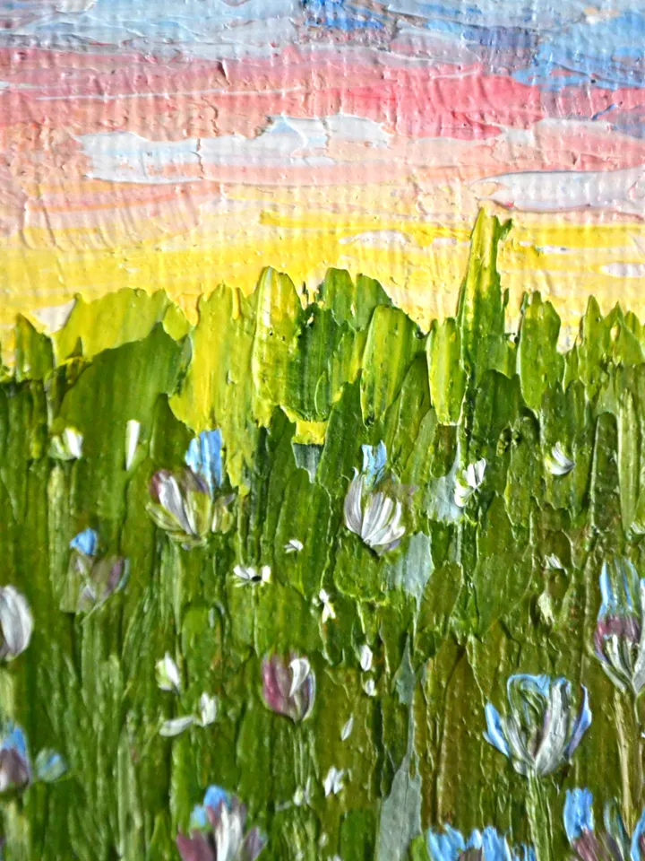 “Spring Flowers” is a miniature oil painting.