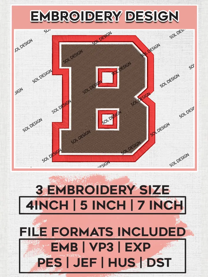 Brown Bears Logo Machine Embroidery Design, NCAA Brown Bears Embroidery Design Design files, NCAA Team Embroidery Designs, NCAA Machine Embroidery Designs, Digital Download