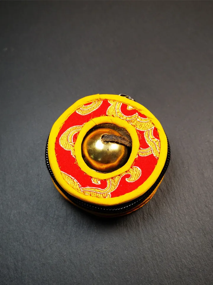 Gandhanra Customized Engrave Tibetan Cymbals, 6.5cm Tingsha Bell,Buddhism Ritual Implement,Handmade in Nepal,Shiny Color