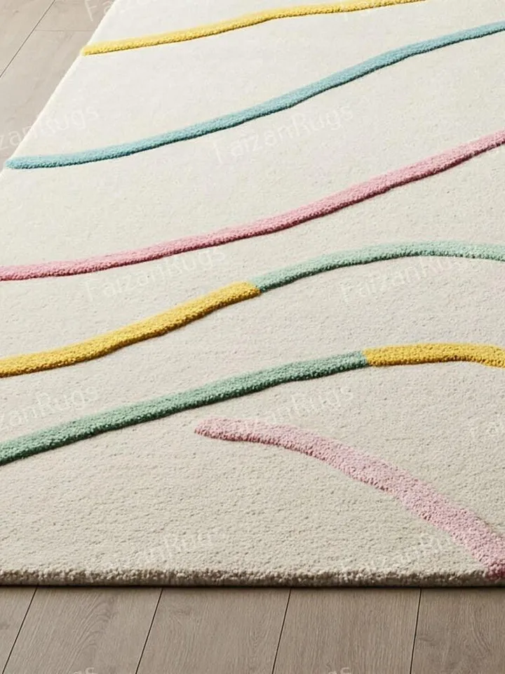 Multi-color rug, hand-tufted modern rug, handmade wool carving rug, large area rug, rugs for living room, bedroom rug, 8x10, 9x12, 10x14.