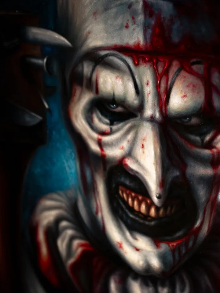 Original oil painting Terrifier Art the Clown