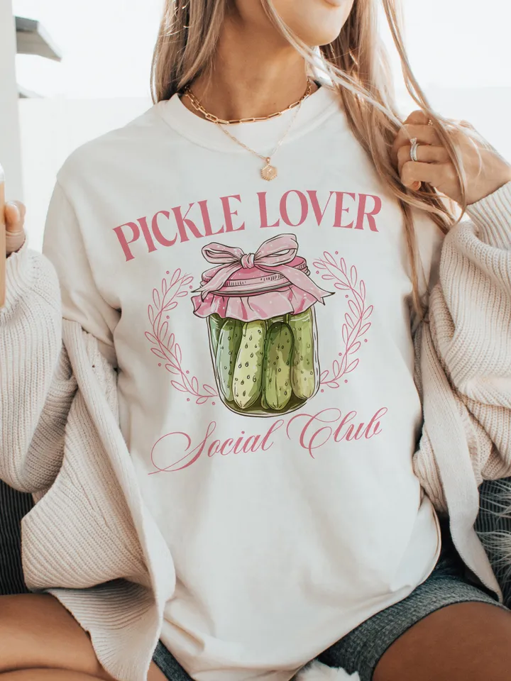 Pickle Lover Social Club PNG, pickle png, pickle slut png design Coquette pickle png Coquette clipart design, coquette pink bow soft girl