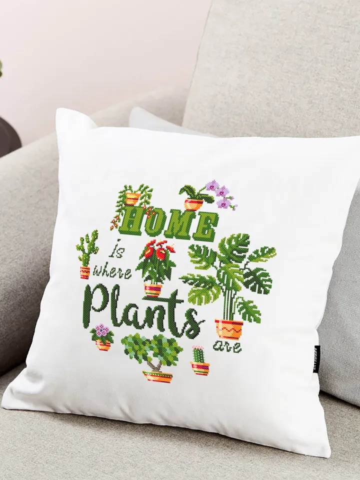 House Plants cross stitch pattern PDF Home is where plants, Plant lady, Funny quote cross stitch, Monstera leaves, Plant lover gift #P24