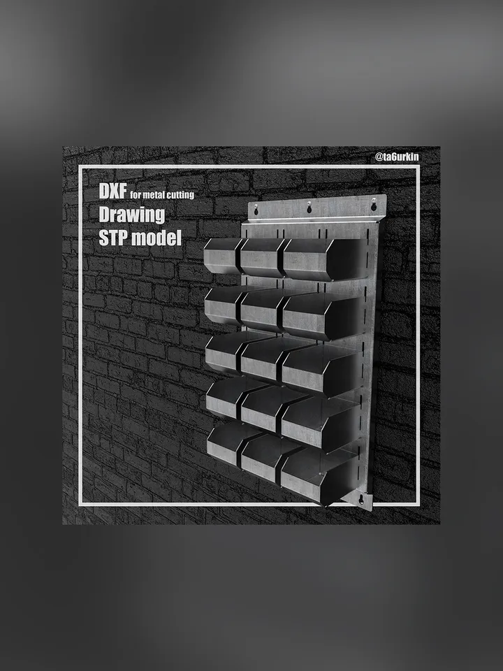 Sheet Metal Plans Drawings Wall Shelf 1 (DXF, PDF)