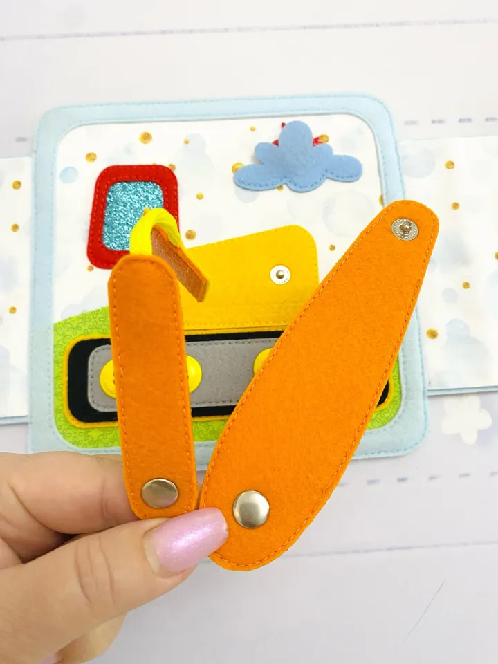 Felt book for boys. Different types of transport