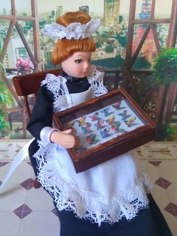 Collection of butterflies under glass for dollhouses.1:12 scale.
