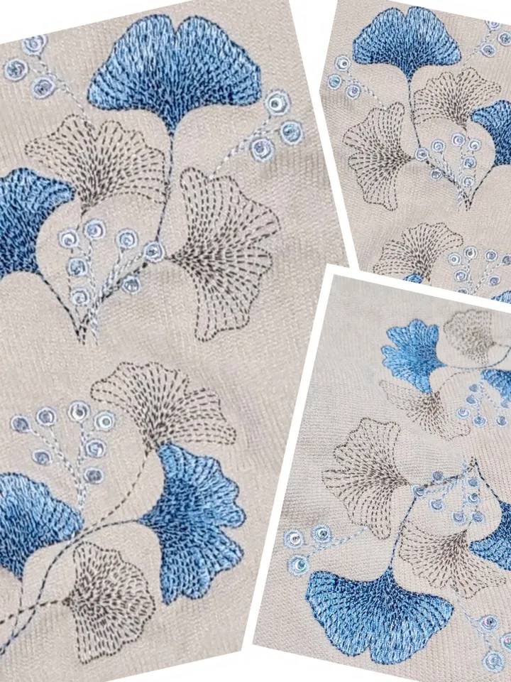 Ginkgo sprigs set of machine embroidery designs floral embroidery pattern digital embroidery motif