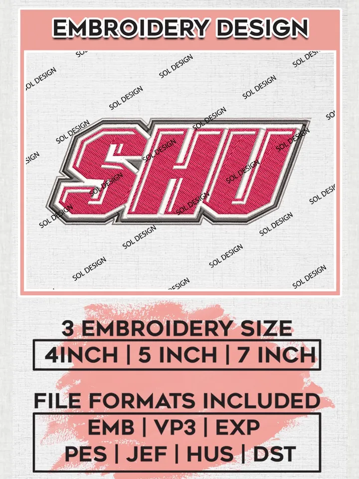Sacred Heart Pioneers Logo Machine Embroidery Design, NCAA SHU Pioneers Embroidery Design Design files, NCAA Embroidery Designs, NCAA Machine Embroidery Designs, Digital Download