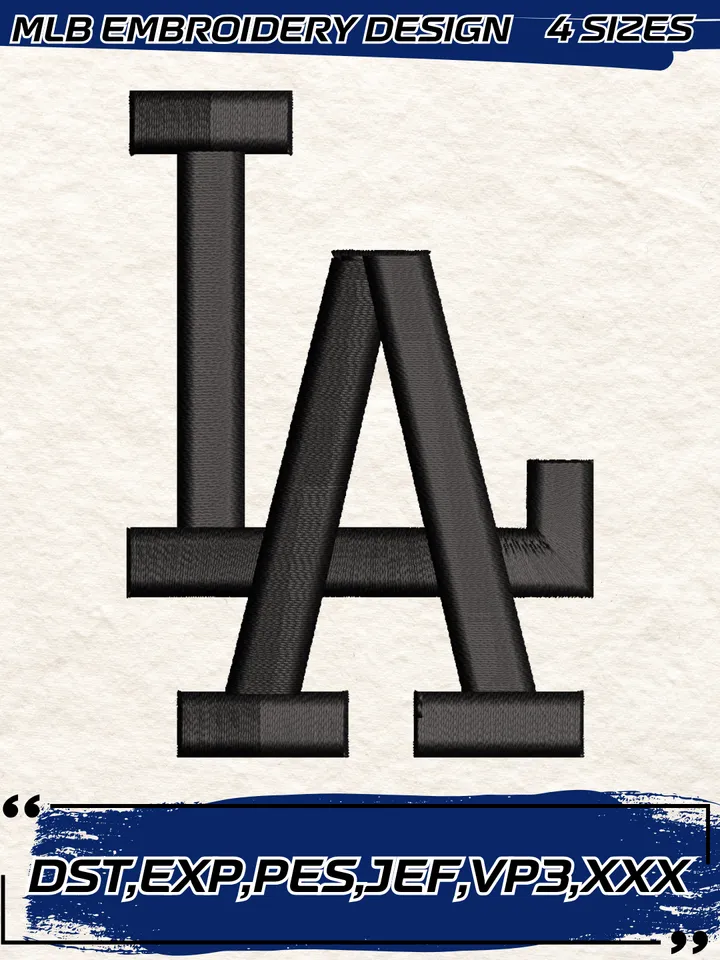 Los Angeles Dodgers Embroidery Design,MLB Embroidery Design,Machine Embroidery Design File,4 Sizes, Digital Download
