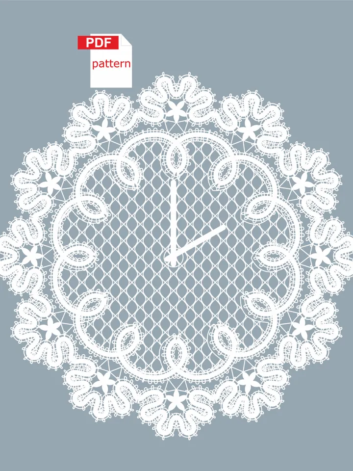 Bobbin lace Clock face Pattern Watch Dial Napkin