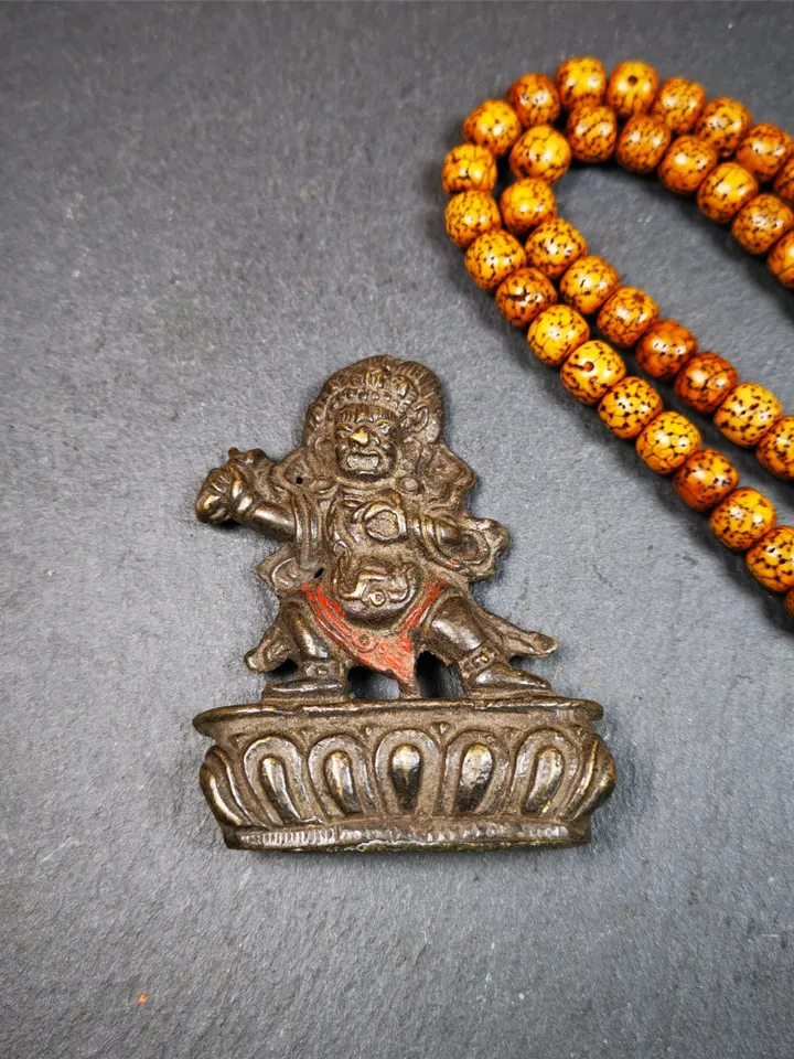 Gandhanra Acient Tibetan Buddhism Statue,Vajrapani,Terma Statue,the Protector and Guide of Gautama Buddha,60 years old