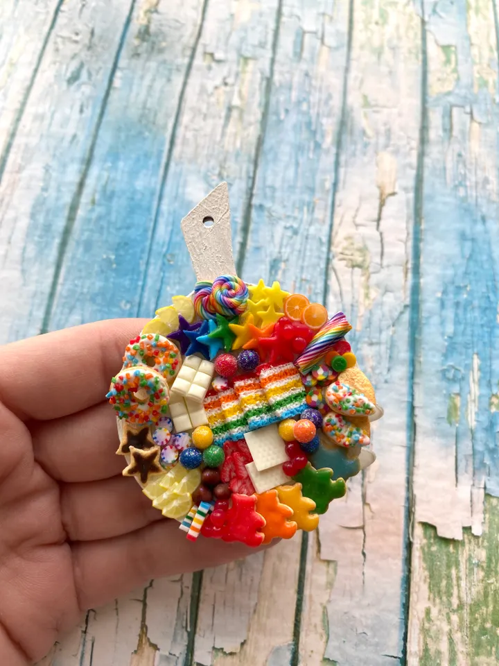 Magnet Miniature Rainbow Charcuterie Board with Polymer clay Souvenir