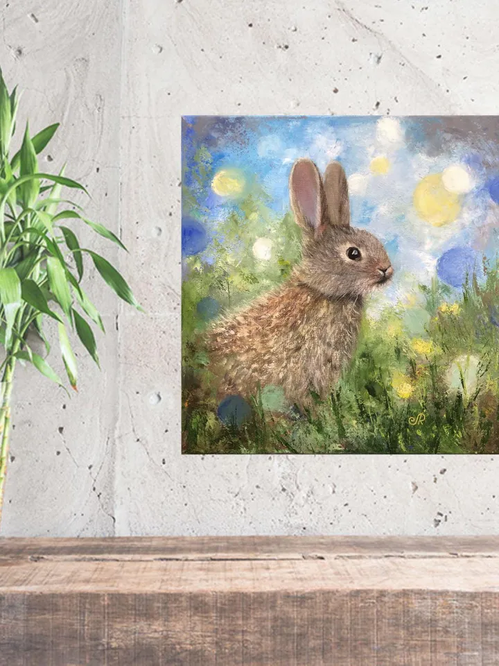 Rabbit Oil Painting Original Animal Painting Bunny Painting Hare Wall Art