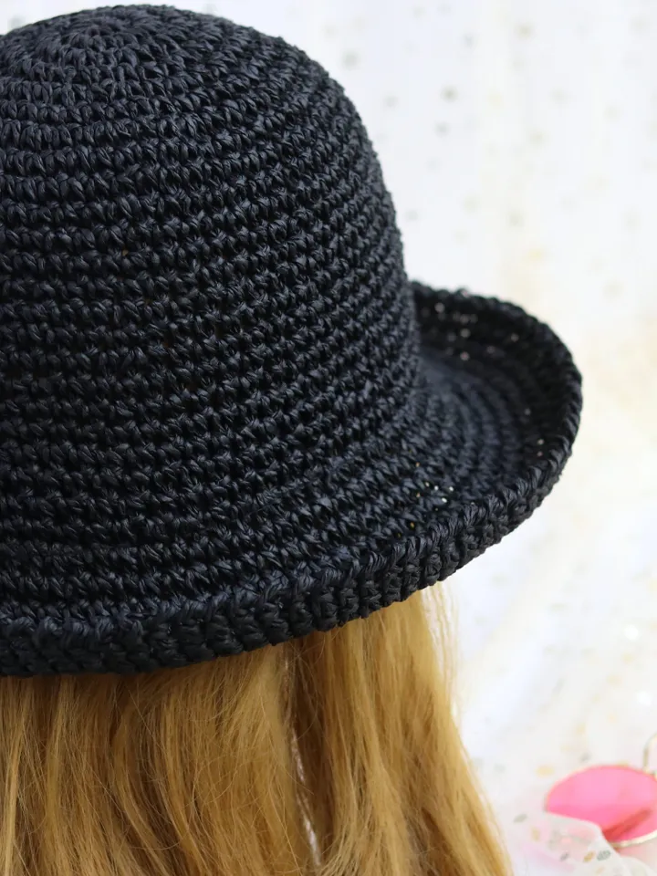 Panama summer straw hats Women sun floppy beach bucket boho raffia foldable hat