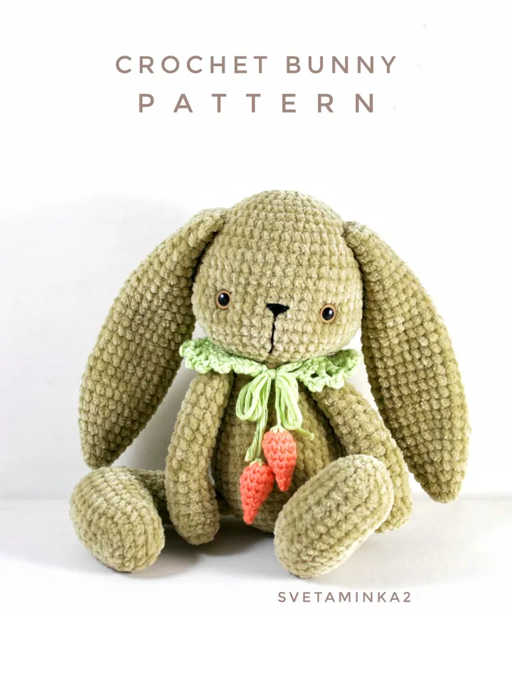 Crochet Bunny Pattern. Crochet Rabbit Pattern. Amigurumi Plush Animal. Digital Download. PDF.