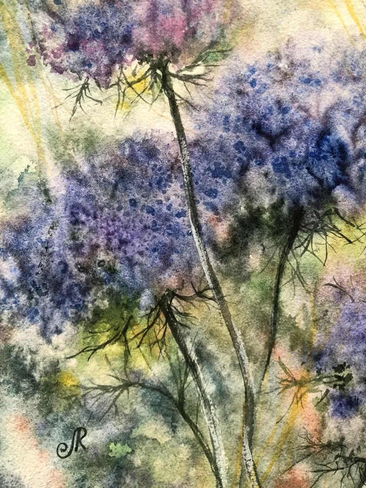 Flowers Original Painting Watercolor Wildflowers Wall Art Floral