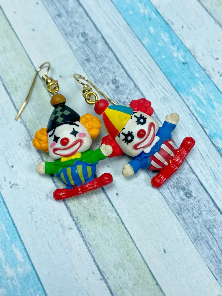 Clown earrings. Handmade jewelry.