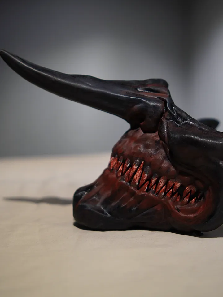Pinocchio Mask  Long Nose Scary with Teeth Bloody Pinokkio Devil mask