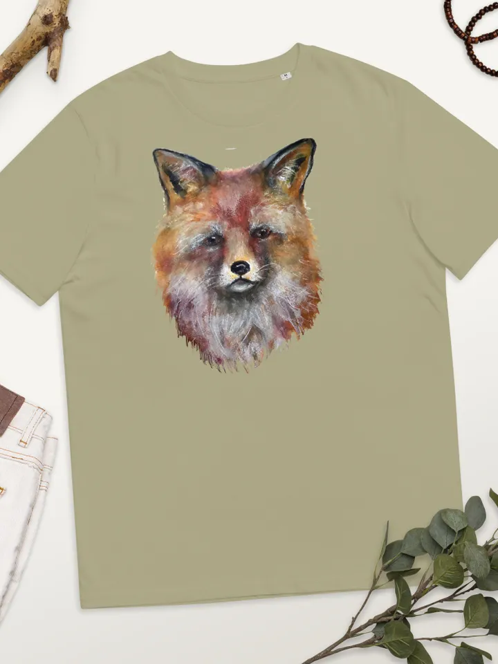Fox t shirt,Unisex organic cotton t-shirt made with my own design,original watercolor fox painting.