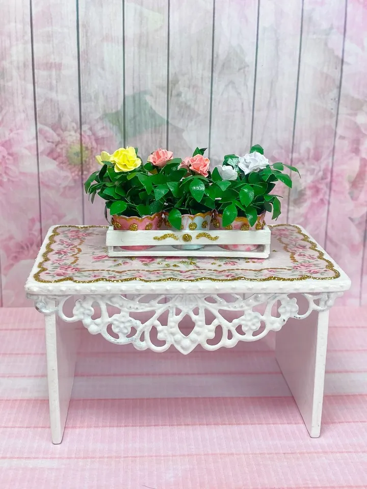 Dollhouse accessories. Flowers for doll. Furniture for doll. Handmade. 1:12.