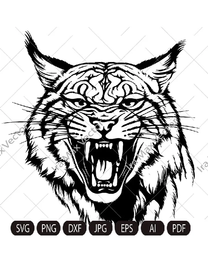 Lynx Svg, Angry lynx svg, Lynx Clipart, Lynx Png, Lynx Head, Lynx Cut Files , Lynx Silhouette, Wild Cat Silhouette,Lynx printable