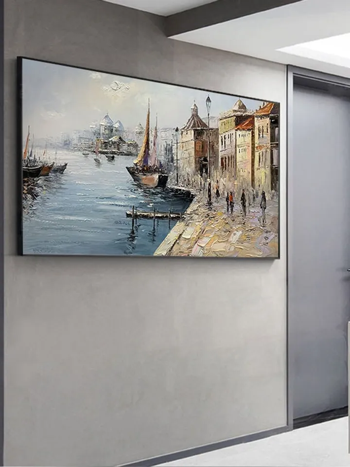 PANORAMIC WALL ART - Bridge Photography - River Landscape Abstract Extra Large Artwork - Living Room Decor