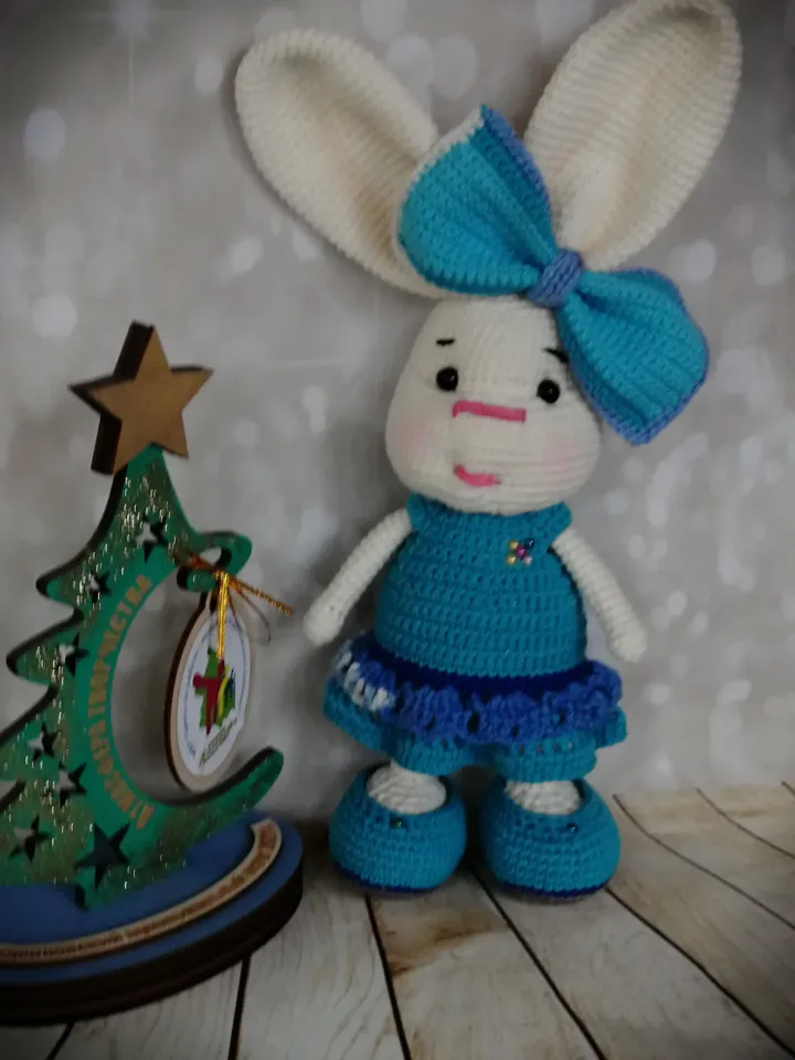 The Hare in blue, A stuffed bunny toy, stuffed toy, bunny