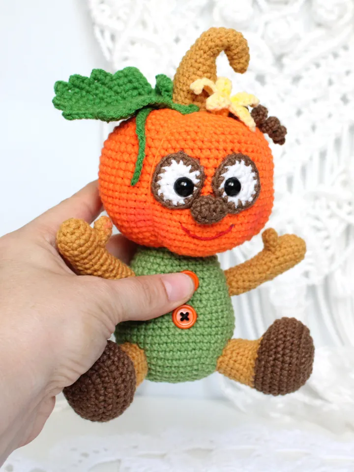 Pumpkin Man Crochet Pattern PDF in English Halloween decor Amigurumi Pumpkin