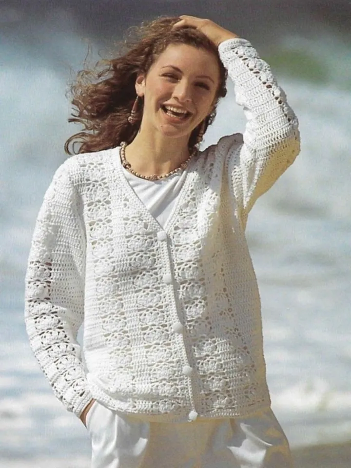 Cardigan crochet pattern , summer cardigan women crochet lace cardigan PDF