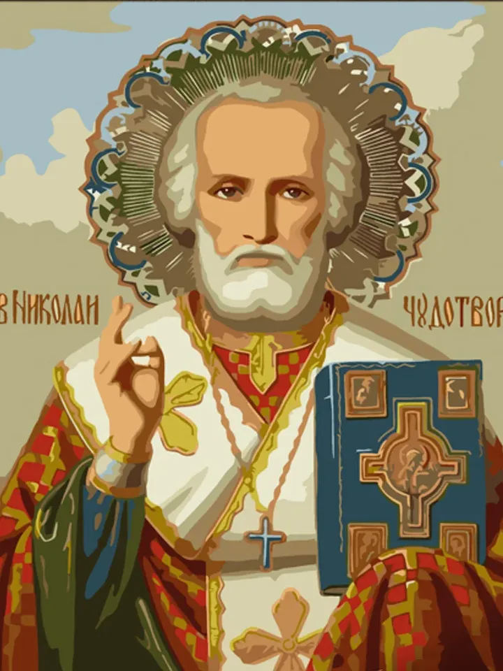 St Nicholas the Wonderworker,painting by numbers,bible artwork,the divine Face,orthodox icon,Christian decor,christian artwork,saint quote