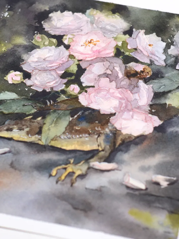 Little dragon painting Original fantasy art by Yulia Evsyukova