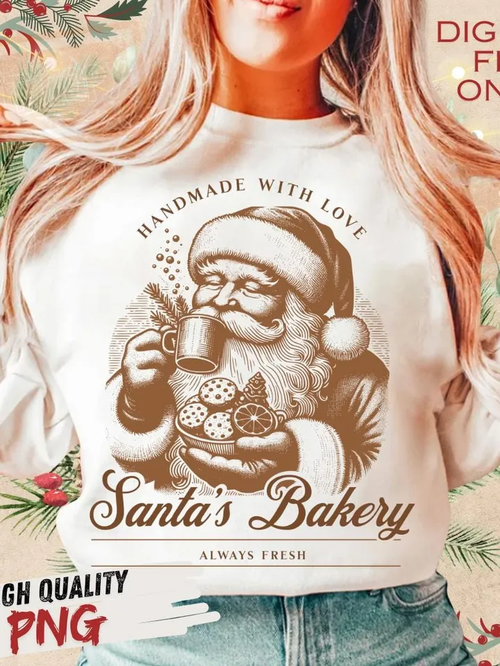 Christmas Png, Gingerbread Png, Trendy Santa Png ,Christmas Shirt Sublimation, Merry Christmas, Vintage Christmas Png, Baking Crew Png
