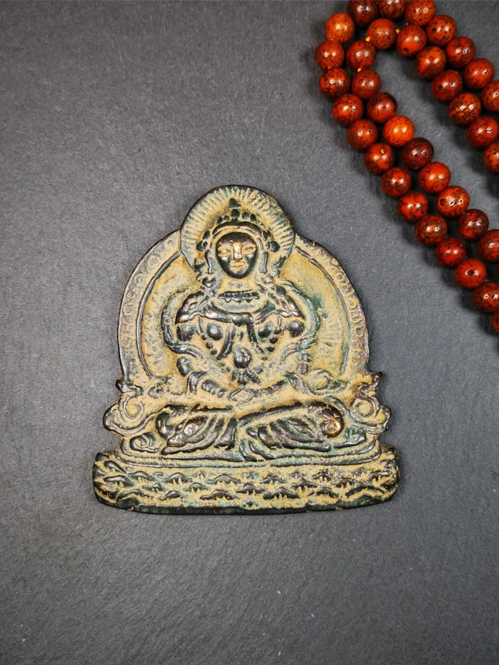 Gandhanra Handmade Tibetan Buddhist Statue,Amitayus Statue, Buddha Of Infinite Life,40 Years Old