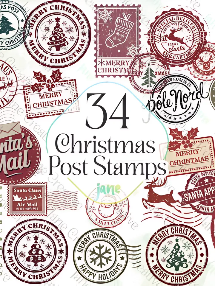 Christmas Post Stamps Sublimation
