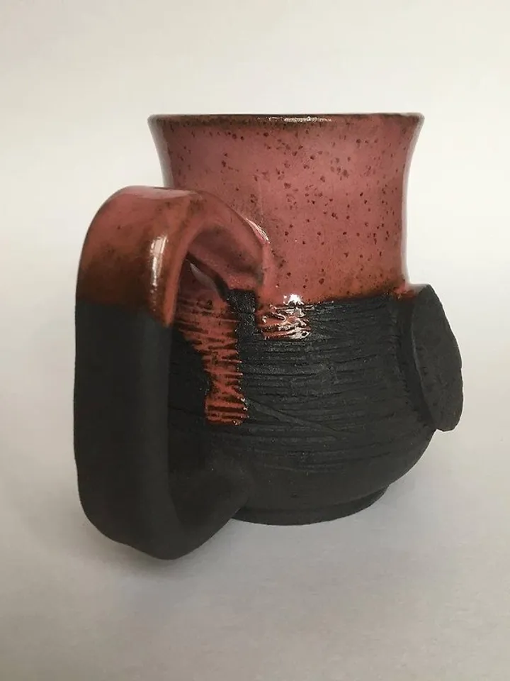 Black and Pink Ceramic Mug Viking Mug Yggdrasil Mug